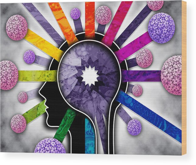 Science Wood Print featuring the photograph Hpv In Head And Neck Cancers by Science Source