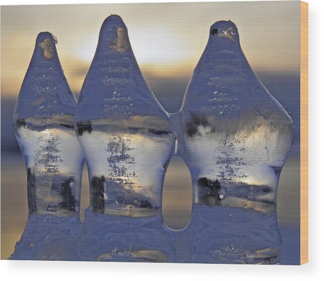 Three Wood Print featuring the photograph Ice Trio by Sami Tiainen