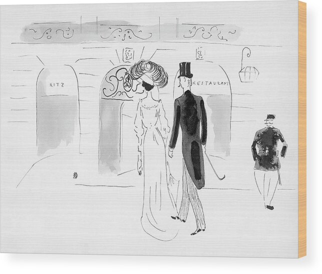Costume Wood Print featuring the digital art Illustration Of A Nineteenth Century Couple by Oberle