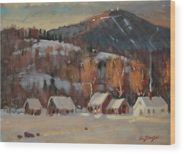 Berkshire Hills Paintings Wood Print featuring the painting Jimmy Alibozek's Place by Len Stomski