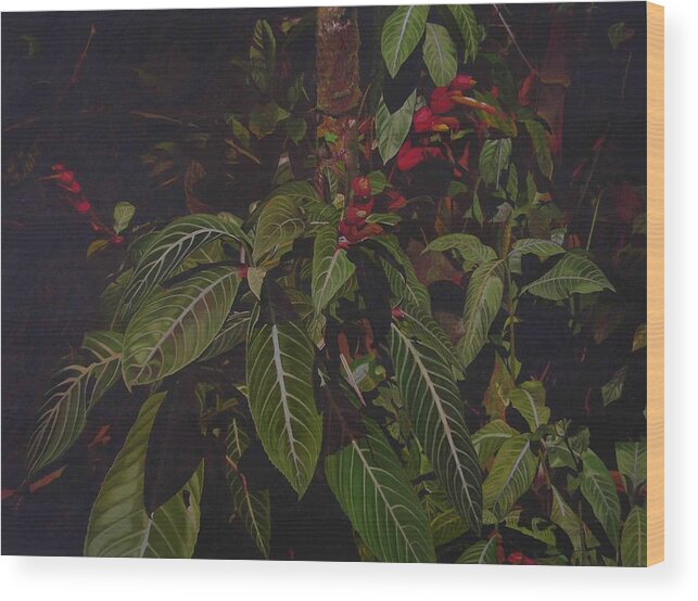 Leaves Wood Print featuring the painting Leaving Monroe by Thu Nguyen