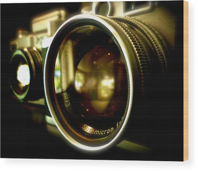 Vintage Camera Wood Print featuring the photograph Leica Classic Camera by John Colley