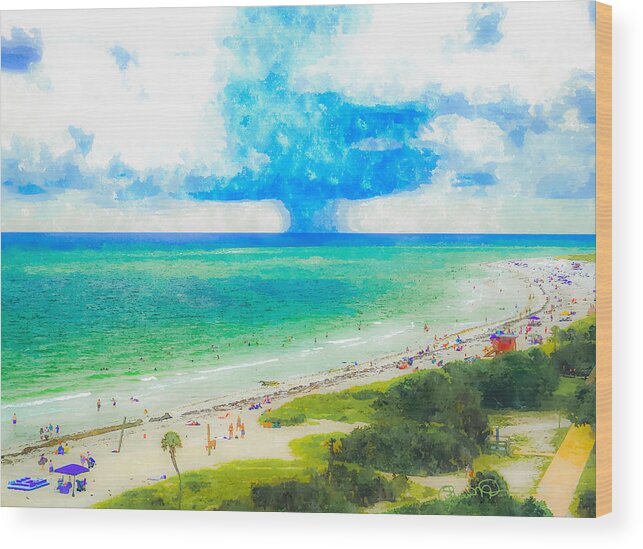 Lido Beach In Summer 2 Wood Print featuring the photograph Lido Beach in Summer 1 by Susan Molnar