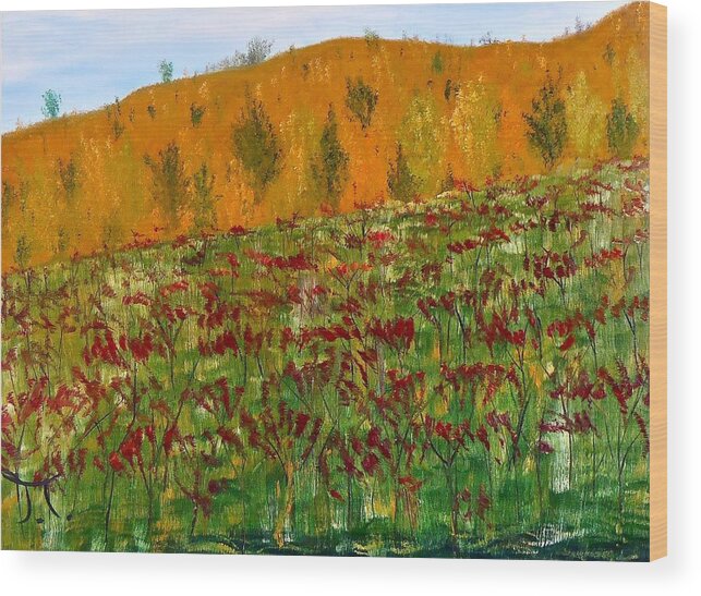 Loess Hills Wood Print featuring the painting Loess Hills by Troy Thomas