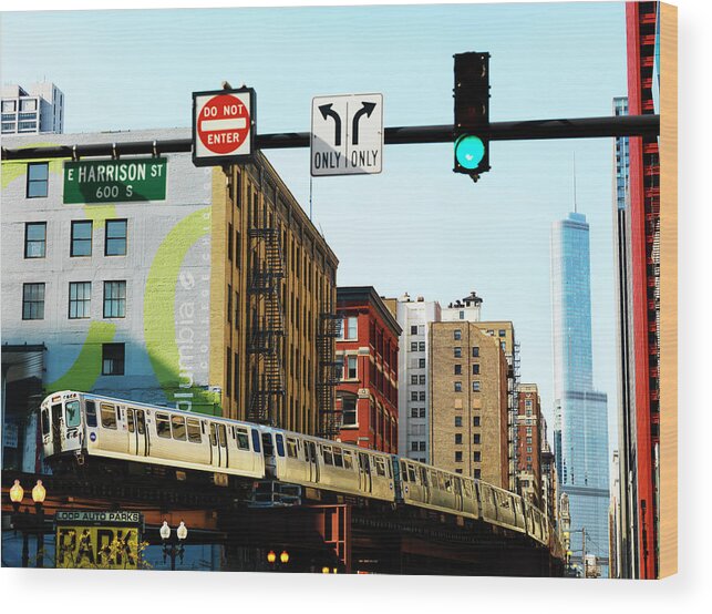 Train Wood Print featuring the photograph Low Angle View Of Subway Train by Johner Images