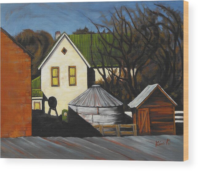 House Wood Print featuring the painting Martha Used to Live Here by Gina Grundemann