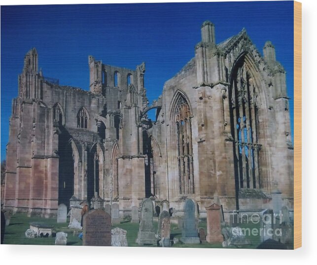 Abbey Wood Print featuring the photograph Melrose Abbey Scotland by Tim Townsend