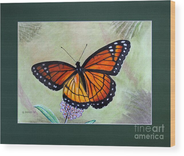 Viceroy Butterfly Wood Print featuring the photograph Viceroy Butterfly by George Wood by Karen Adams
