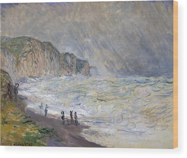 1897 Wood Print featuring the painting Monet Heavy Sea, 1897 by Granger