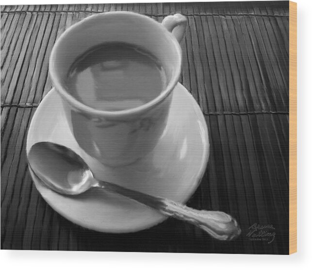 Cup Wood Print featuring the painting Morning Cup of Coffee by Bruce Nutting