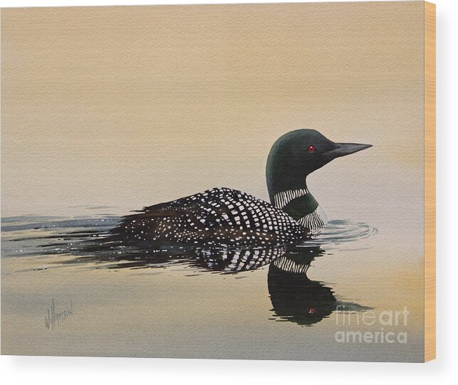 Loon Wood Print featuring the painting Nature So Fair by James Williamson