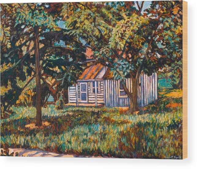 Architecture Wood Print featuring the painting Near The Tech Duck Pond by Kendall Kessler