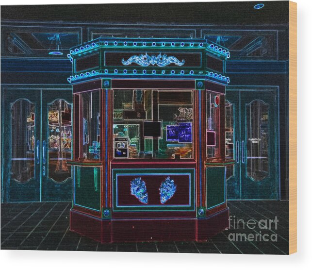  Wood Print featuring the photograph Neon Nights at the Tivoli by Kelly Awad