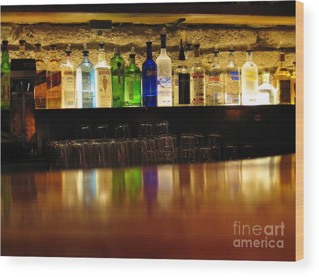 Bar Wood Print featuring the photograph Nepenthe's Bottles by James B Toy