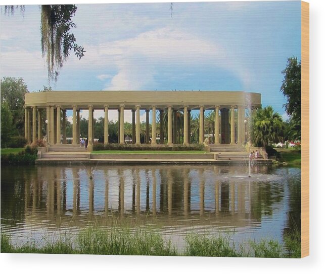 New Orleans City Park Wood Print featuring the photograph New Orleans City Park - Peristyle by Deborah Lacoste