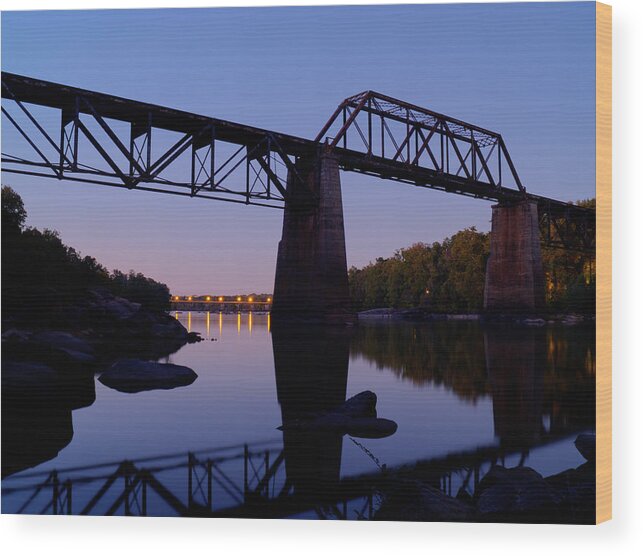 Columbia Wood Print featuring the photograph Twilight Crossing by Charles Hite
