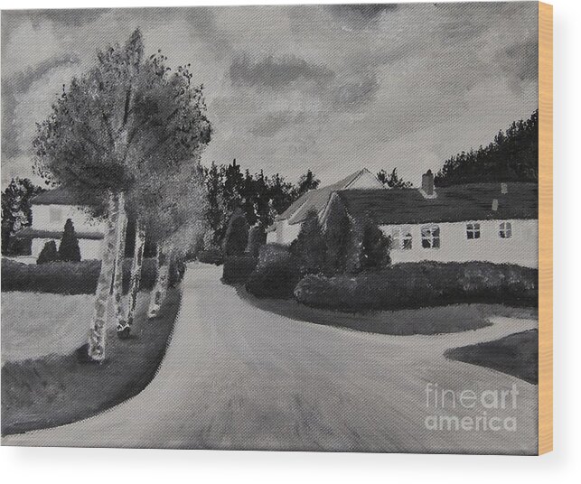 Norway Wood Print featuring the painting Norwegian Street by Marina McLain