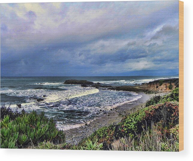 Ocean Wood Print featuring the photograph Ocean View by Kathy Churchman