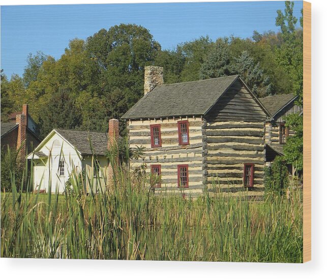 Log Cabin Wood Print featuring the photograph Old Log Cabin by Jean Goodwin Brooks