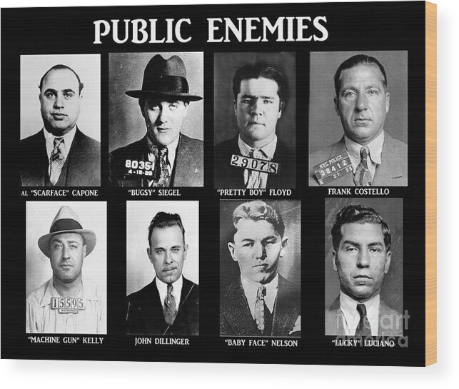 Original Gangsters - Public Enemies Wood Print featuring the photograph Original Gangsters - Public Enemies by Paul Ward