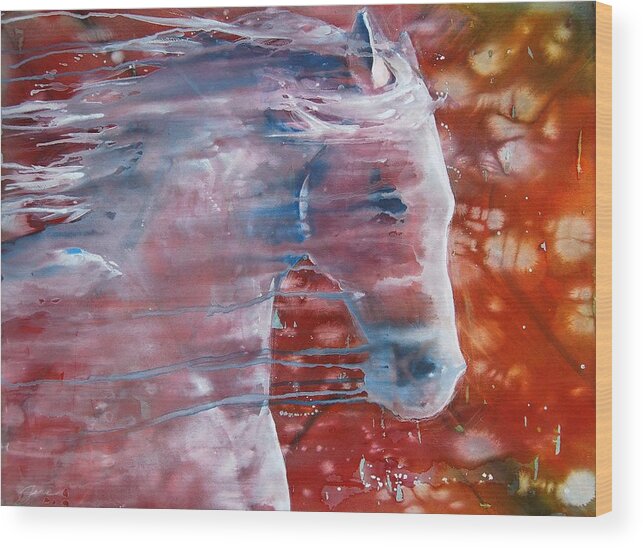 Horse Art Wood Print featuring the painting Painted By The Wind by Jani Freimann