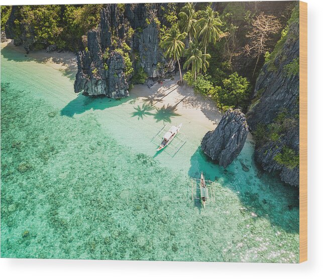 Scenics Wood Print featuring the photograph Palawan El Nido Entalula Island Beach Philippines by Mlenny