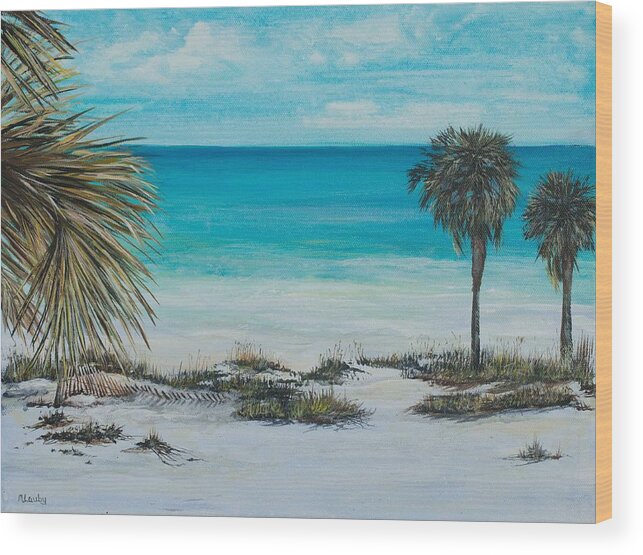 Florida Wood Print featuring the painting Panama City Beach by Nancy Lauby