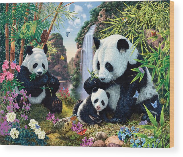 Steve Read Wood Print featuring the photograph Panda Valley by MGL Meiklejohn Graphics Licensing