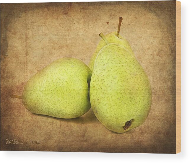 Pears Wood Print featuring the photograph Pears by Barbara Orenya