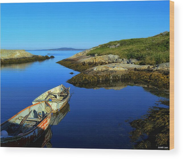 Atlantic Wood Print featuring the photograph Peggys Cove Row Boats by Ken Morris