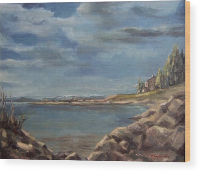 Seascape Wood Print featuring the painting Quiet Cove by Ruth Stromswold