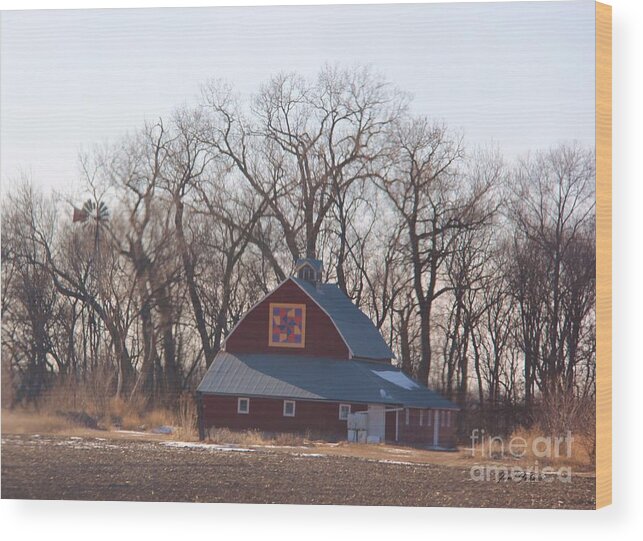 Barns Wood Print featuring the photograph Quilt Barn in SD by Yumi Johnson