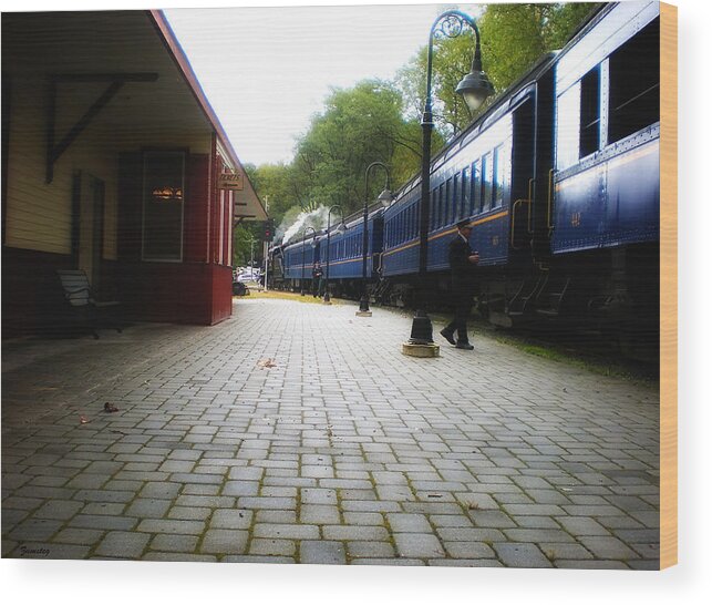 Railroad Wood Print featuring the photograph Railroad Station by David Zumsteg