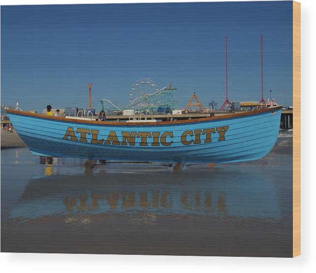 Atlantic City Wood Print featuring the photograph Reflections of Atlantic City by Joshua House