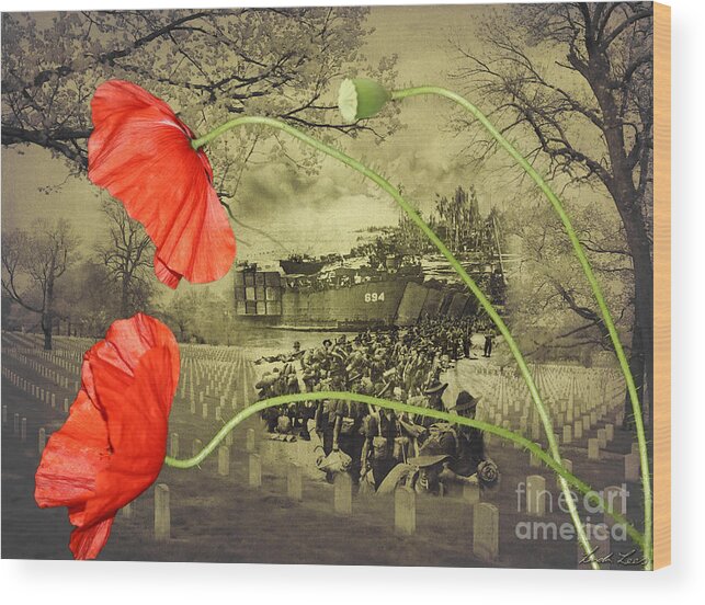 Remembrance Day Wood Print featuring the digital art Remembrance by Linda Lees