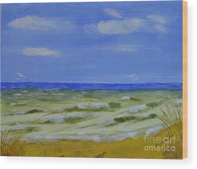 Beach Wood Print featuring the painting Restless by Melvin Turner