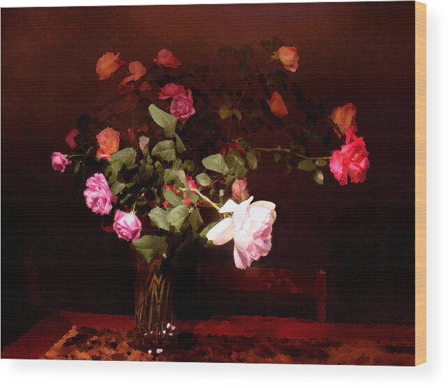 Roses Wood Print featuring the photograph Rose Bouquet by Steve Karol