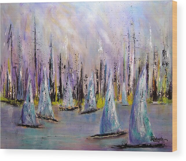 Expressionism Wood Print featuring the painting Sail II by Roberta Rotunda