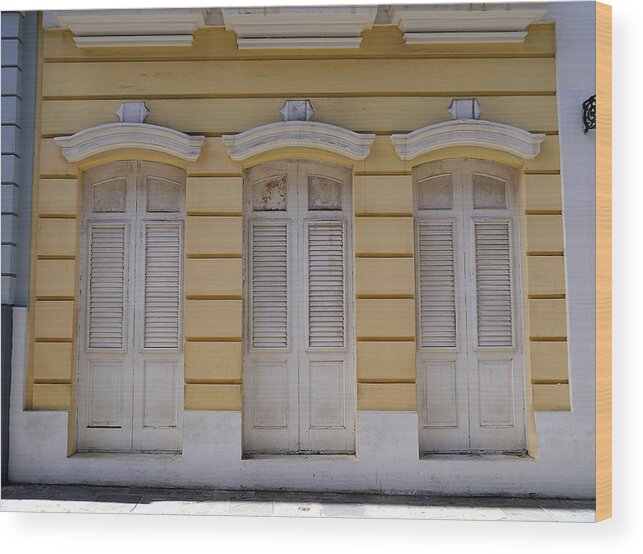 Richard Reeve Wood Print featuring the photograph San Juan - Three Doors by Richard Reeve
