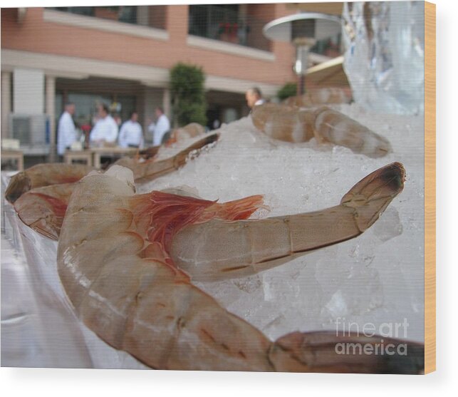 Shrimp Wood Print featuring the photograph Shrimp On Ice by James B Toy