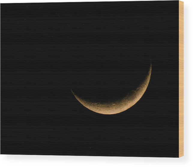 Oregon Wood Print featuring the photograph Slender Waxing Crescent Moon by KATIE Vigil