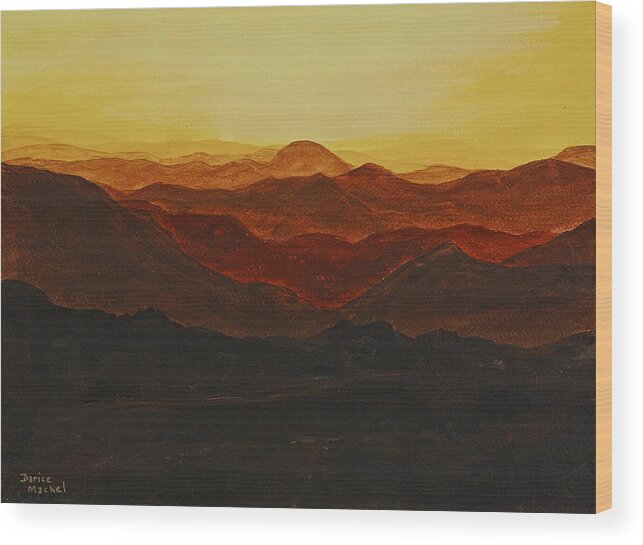 Sunset Wood Print featuring the painting Song Of The Sun by Darice Machel McGuire