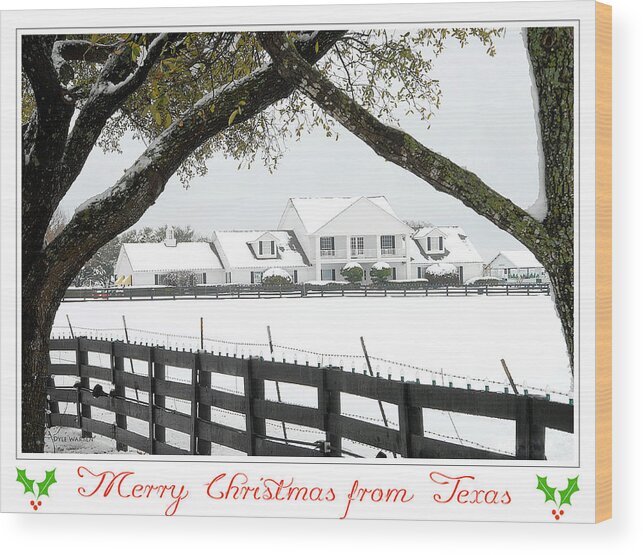 Southfork Wood Print featuring the photograph Southfork Christmas by Dyle  Warren