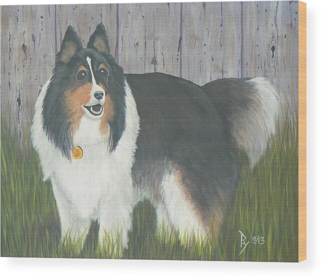 Sparky Wood Print featuring the painting Sparky by Ray Nutaitis