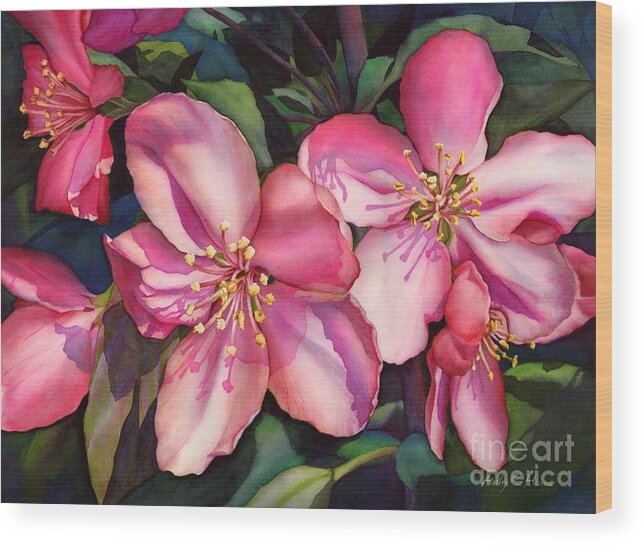 Spring Wood Print featuring the painting Spring Blossoms by Hailey E Herrera