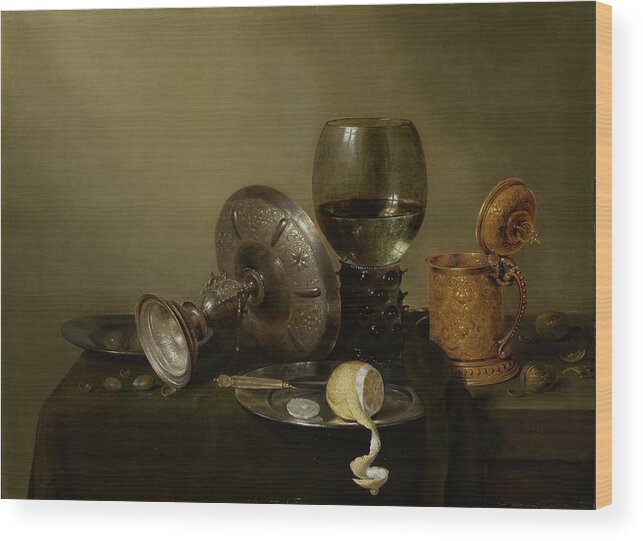 Willem Heda Wood Print featuring the painting Still Life With a Gilt Cup by Willem Claesz Heda