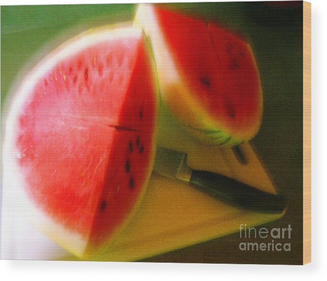 Watermelon Wood Print featuring the photograph Summertime and the living is easy by James Temple