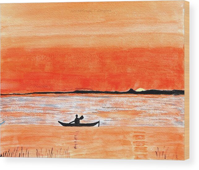 Sunrise Wood Print featuring the painting Sunrise Sail by Sonali Gangane