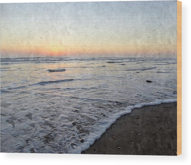 Sunrise Wood Print featuring the photograph Sunrise Surf by Annie Adkins