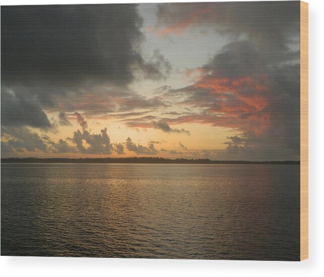 Sunset Wood Print featuring the photograph Sunset Before Funnel Cloud 5 by Gallery Of Hope 